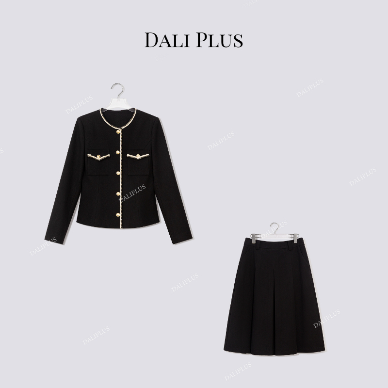 Da Li Plus "Co.Co Series Set" Exquisite Ribbon-Trimmed Chanel-Style Jacket + Skirt-Sd604219 Da Li Plus "Co.Co Series Set" Exquisite Ribbon-Trimmed Chanel-Style Jacket + Skirt-Sd604219