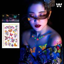 Creative fluorescent butterfly face tattoo sticker fresh flower arm waterproof tattoo sticker scorpion three-dimensional paper sculpture