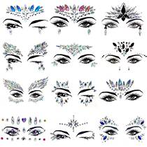 European and American color makeup Makeup Prom face Environmentally Friendly Face Drill with acrylic Diamond Face Stickup Face Stickup and Face Sticker