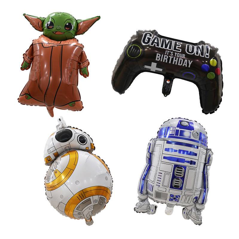 Star Wars Balloon R2D2 Bb8 Yoda Robot Aluminum Film Balloon Mandalorian Game Theme Balloon