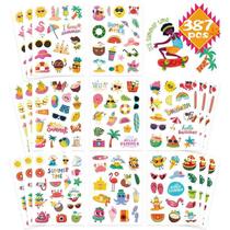 Summer Stickers for Kids Hawaiian Tropical Beach Label Decals Summer Handbag Party Decoration