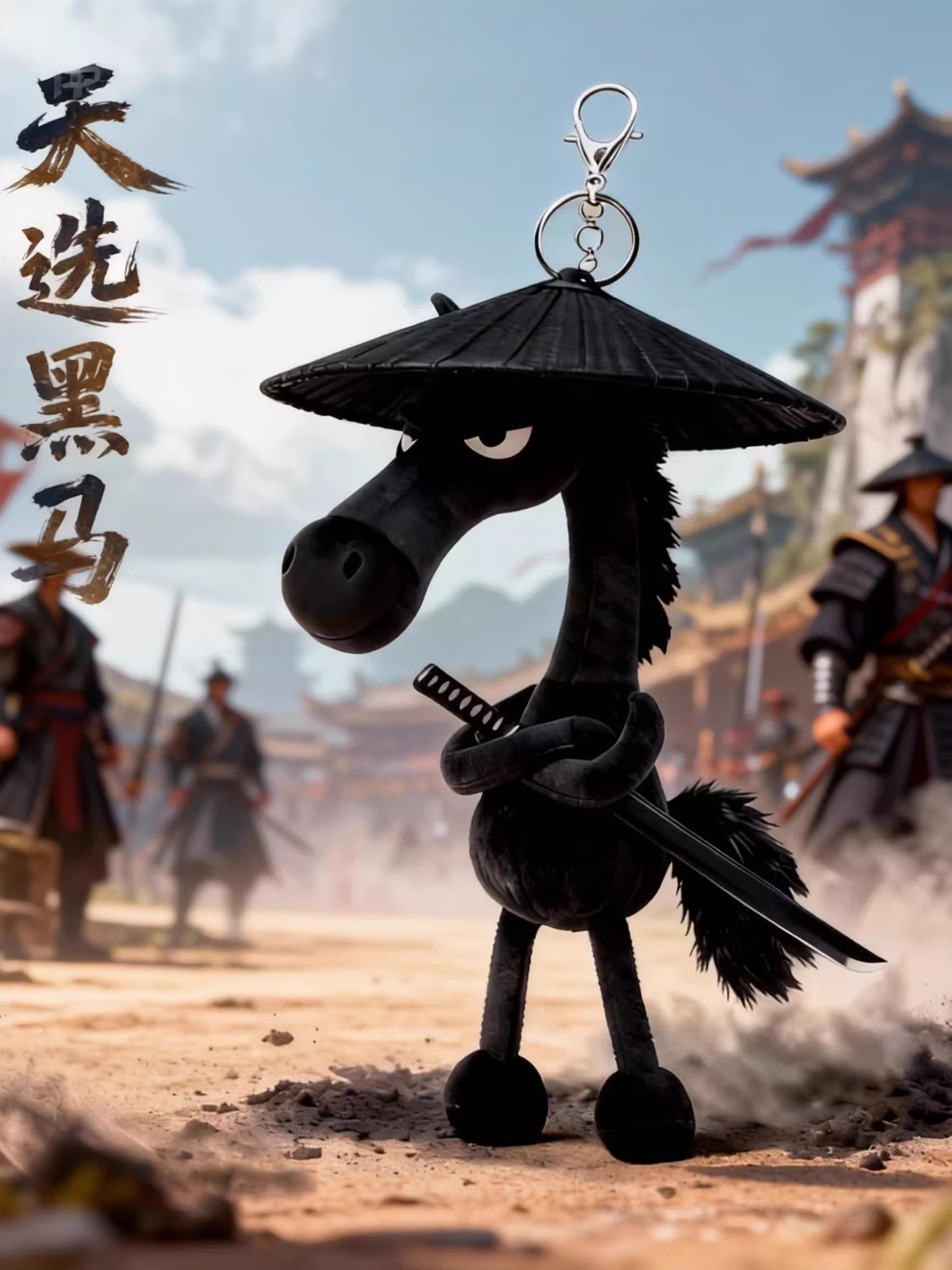 2026 Popular Dark Horse, Red Horse, White Horse, Pink Horse Plush Toy Doll Pendant, Year of the Horse Lucky Charm Gift