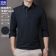 Romon seamless long-sleeved polo shirt men's spring business casual non-iron breathable lapel top bottoming shirt