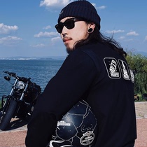 Original retro motorcycle long-sleeved T-shirt Harley Indian Triumph motorcycle riding long heavyweight American sweatshirt