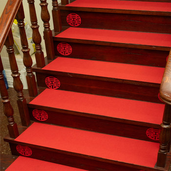 Self-adhesive glue-free red carpet stair mat mo xueqing