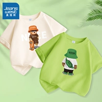 [2 упаковки из чистого хлопка] Абрикосовый/оранжевый скейтборд-медведь-мятно-зеленый/J-зеленая спина медведя