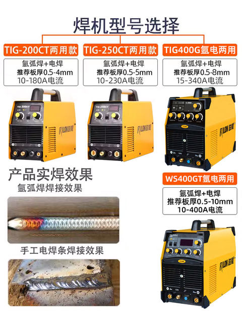 Ruilong Manual Welding Argon Arc Welding Machine Dual-Purpose Tig200/250/Ws300S Stainless Steel Portable Single-Purpose Digital Display