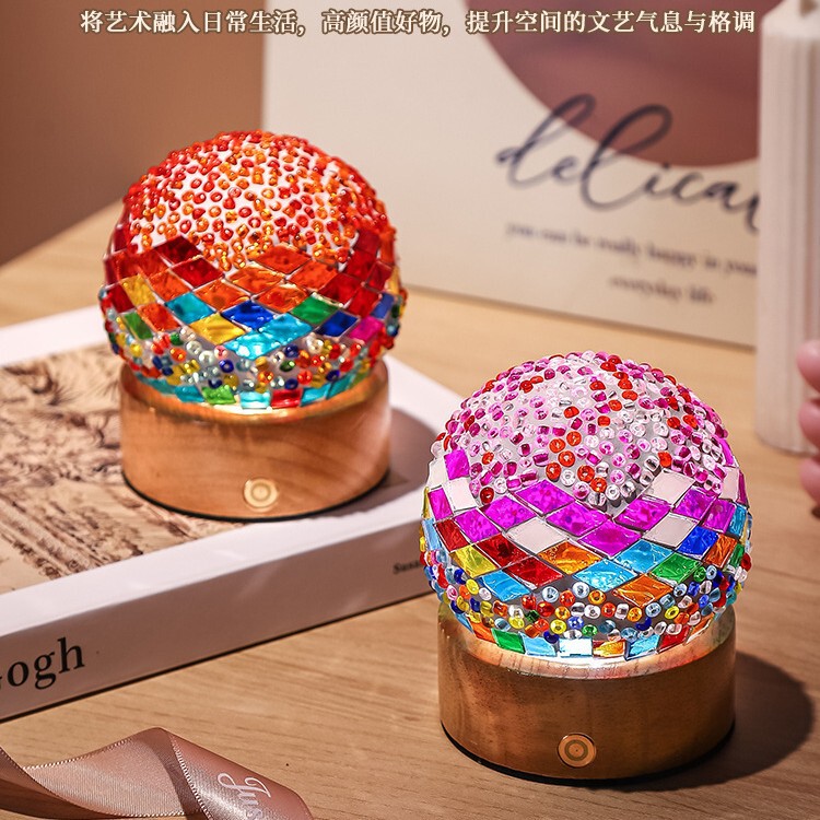 8cm Mosaic Night Light Bohemian Moroccan Glass Lamp Exotic Turkish Table Lamp Decoration 8cm Mosaic Night Light Bohemian Moroccan Glass Lamp Exotic Turkish Table Lamp Decoration