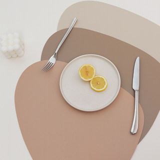 High-End Placemats, Washable Table Insulation Mats, Modern and Simple, Waterproof and Oil-Proof, No-Wash Pu Leather Coasters, Pure Color