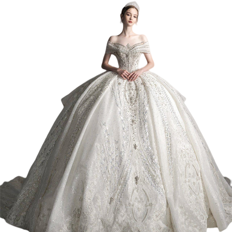 French Heavy Industry Wedding Bride 2023 New Mainly Mainly Mainly High -end Luxury Words Big Dragon Tail White 2024 Retro French Heavy Industry Wedding Bride 2023 New Mainly Mainly Mainly High -end Luxury Words Big Dragon Tail White 2024 Retro