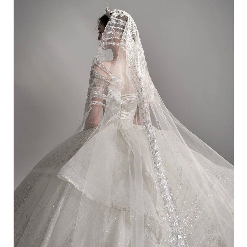 French Heavy Industry Wedding Bride 2023 New Mainly Mainly Mainly High -end Luxury Words Big Dragon Tail White 2024 Retro French Heavy Industry Wedding Bride 2023 New Mainly Mainly Mainly High -end Luxury Words Big Dragon Tail White 2024 Retro