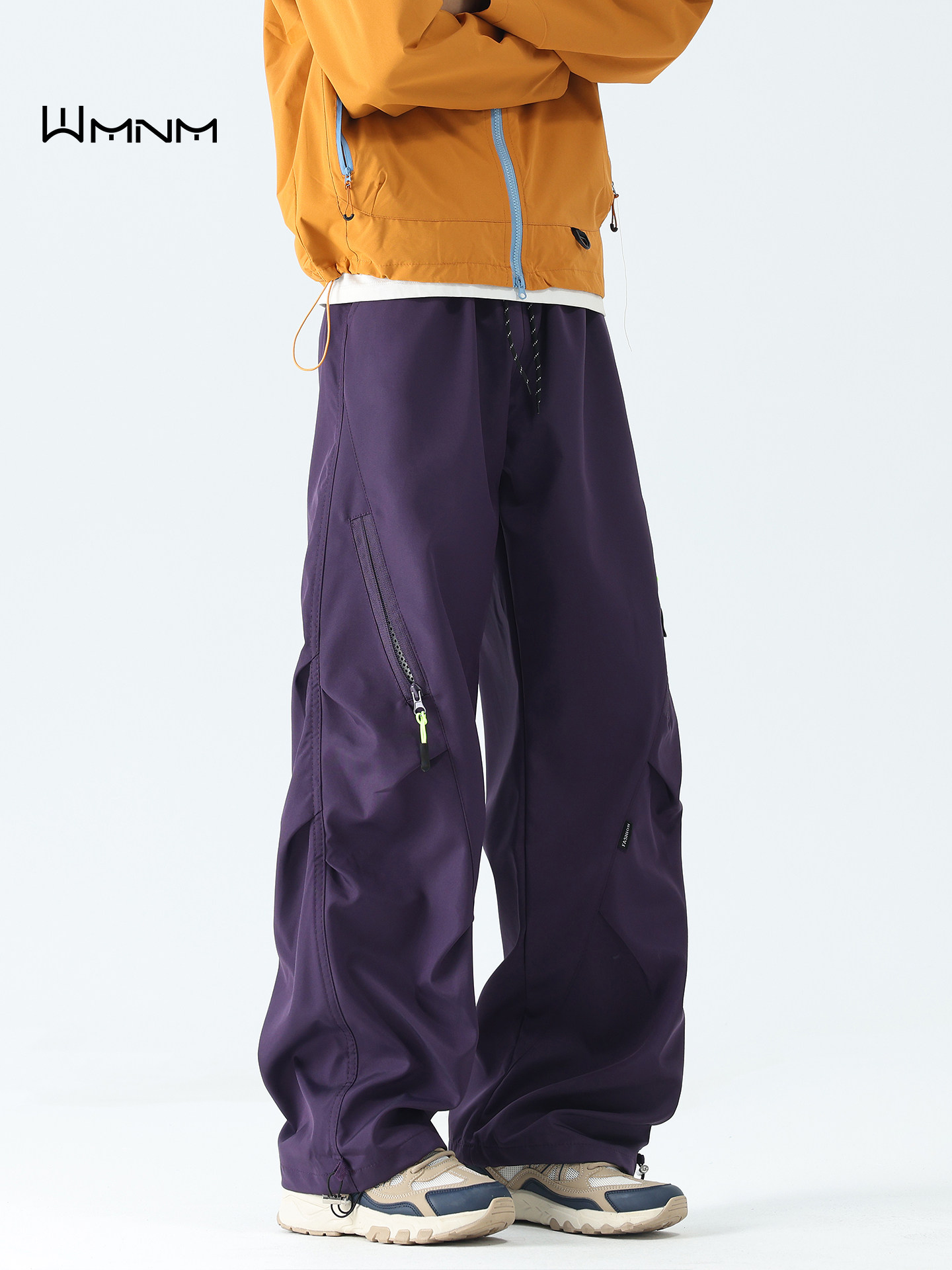 Softshell Waterproof and Windproof Tactical Pants for Men, Winter Fleece-Lined and Thickened, Outdoor Hiking Paratrooper Cargo Pants, Purple Pants