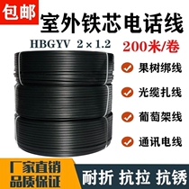 Outdoor iron core telephone line HBGYV-08 outdoor 2-core steel core iron wire two-core hard-tied wire anti-tension wire 200 meters