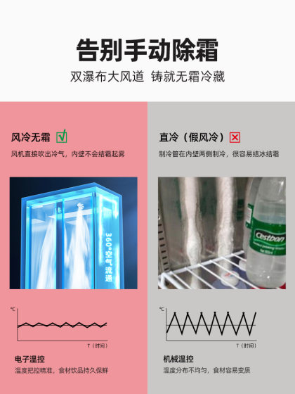 星星网红酒水展示柜超市冰箱冷藏饮料柜风冷啤酒柜冷柜商用旗舰店