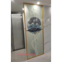 Modern minimalist art glass screen partition tempered frosted light luxury living room translucent home entrance decoration