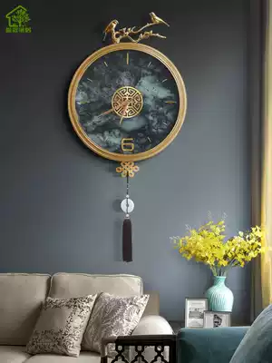 Clock and clock living room household fashion light luxury modern creative personality new Chinese pure copper clock Wall quartz clock