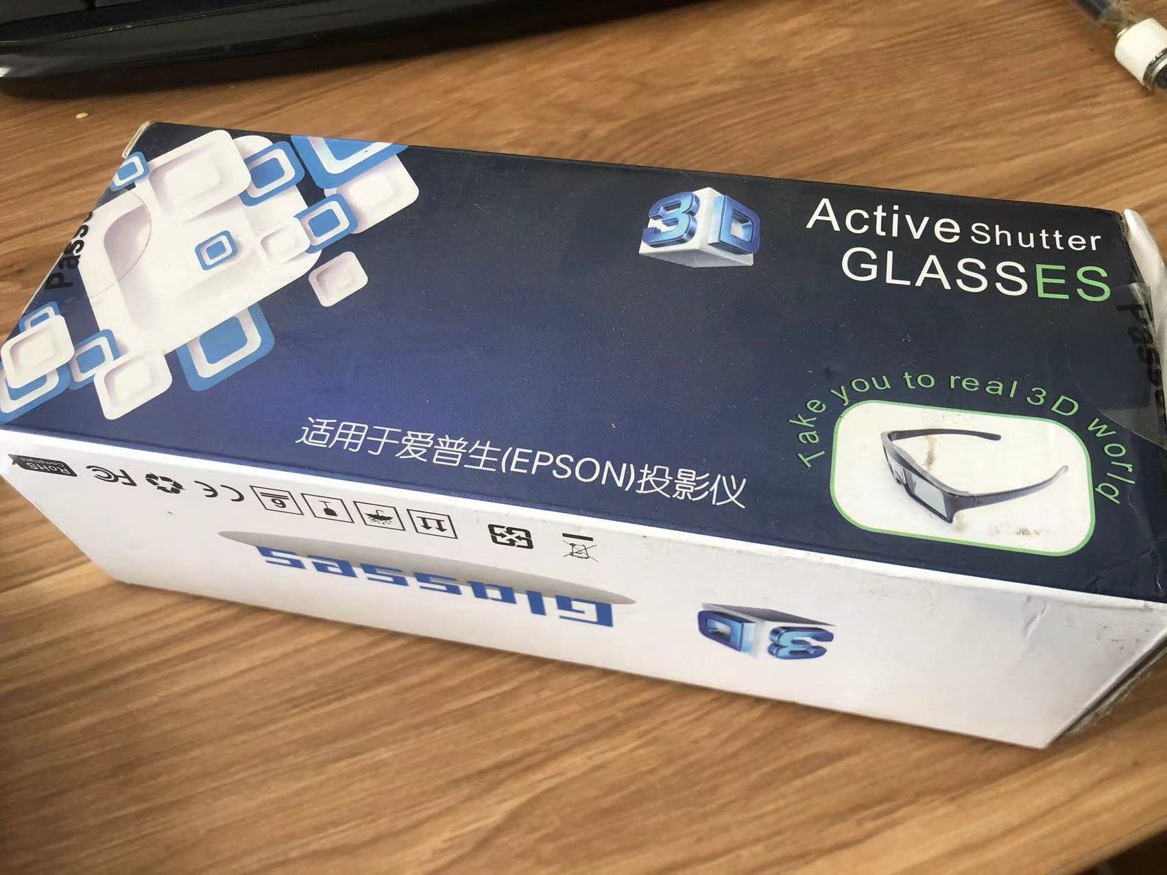 清库存台石蓝牙3D充电式立体眼镜 适用于爱普生投影仪 3D电视