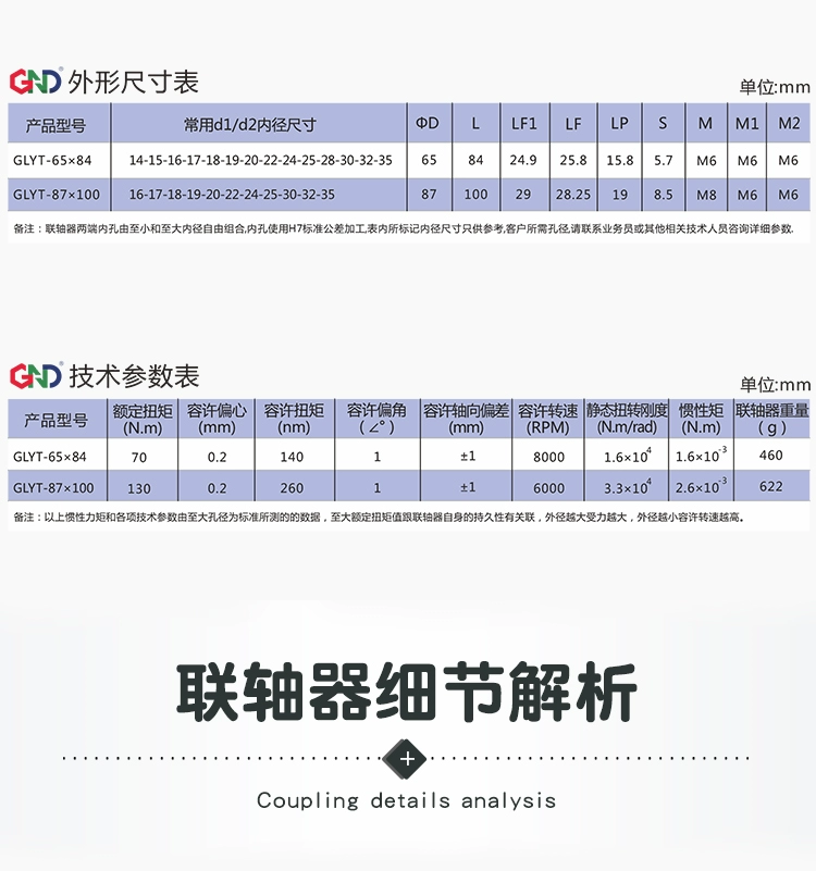 Ánh sáng của ống nối mở rộng đơn GLYT lớn khớp nối đàn hồi màng kép 8 vít độ cứng cao khớp nối chính xác mô-men xoắn lớn nối hơi nhanh cosse nối thẳng