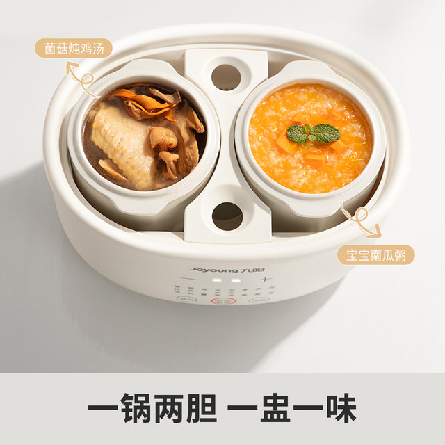 Joyoung Electric Stew Pot 2026 New Model Household Mini Water-Separation Stew Pot for Cooking Porridge, Baby Food, Soup, and Breakfast Steaming
