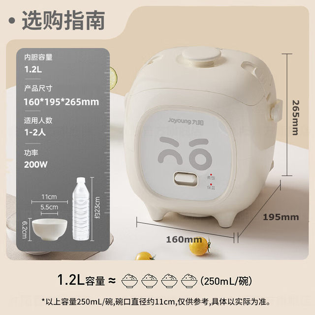 Joyoung Electric Rice Cooker Small Mini Household Model for 1-2 People 2026 New Multifunctional Steaming Rice Cooker Official Genuine Product