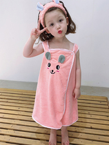 Bath towels bath cap Two sets of children Fall can wear ratio pure cotton suction water speed dry male girl bath skirt home harness Baths