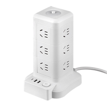 Socket tower type vertical multi-function power strip panel office power strip with USB connection creative power strip 1322