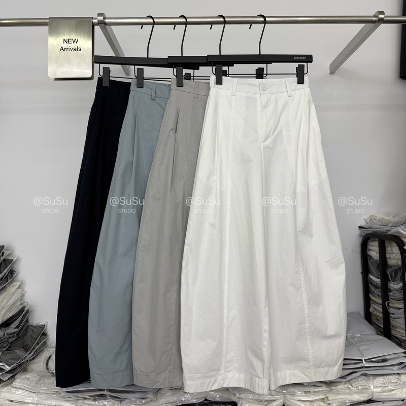 High-End European Goods 2026 Summer New Style Elastic High-Waisted Slimming Casual Scimitar Pants Women's Straight Wide-Leg Balloon Pants High-End European Goods 2026 Summer New Style Elastic High-Waisted Slimming Casual Scimitar Pants Women's Straight Wide-Leg Balloon Pants