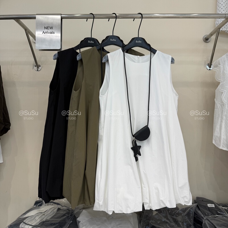 High-End European Goods 2026 Summer New Round-Neck Casual Sleeveless Vest Flower Bud Skirt Women's Matching Bag A-Line Dress High-End European Goods 2026 Summer New Round-Neck Casual Sleeveless Vest Flower Bud Skirt Women's Matching Bag A-Line Dress