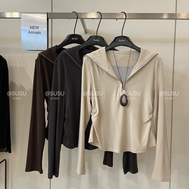 High-End European Goods 2026 Autumn New Style Hooded Zipper Fake Two-Piece Long-Sleeve T-Shirt for Women, Waist-Cinching Slimming Hoodie Top High-End European Goods 2026 Autumn New Style Hooded Zipper Fake Two-Piece Long-Sleeve T-Shirt for Women, Waist-Cinching Slimming Hoodie Top