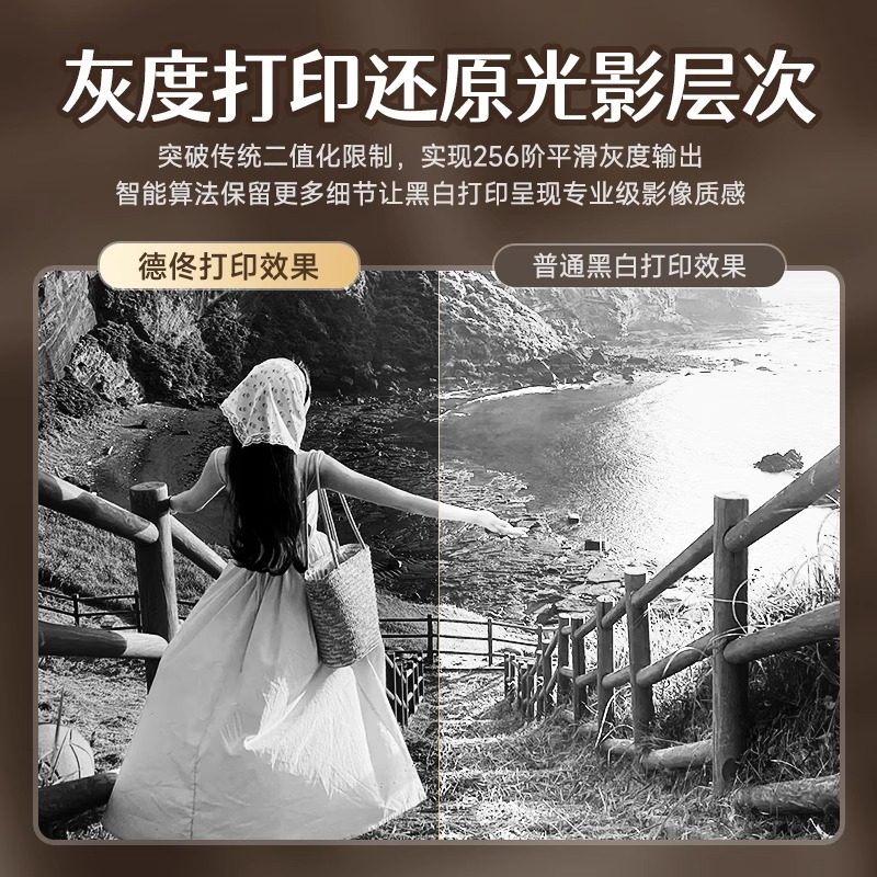 Detong Office Dp27P High-Definition Celebrity Photo Card Printer 300Dpi Home Use Small Portable Connectable to Mobile Phone Instant Photo Simple Drawing Journal Sticker Handheld Picture Printer