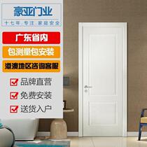 Indoor door bedroom door modern minimal carbon crystal solid wood composite ecological door roasting door door solid wood door reinforcement door