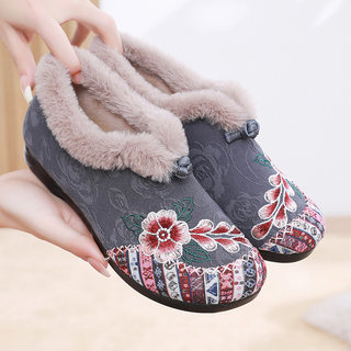 Old beijing cloth shoes casual cotton shoes flat warm cotton boots
