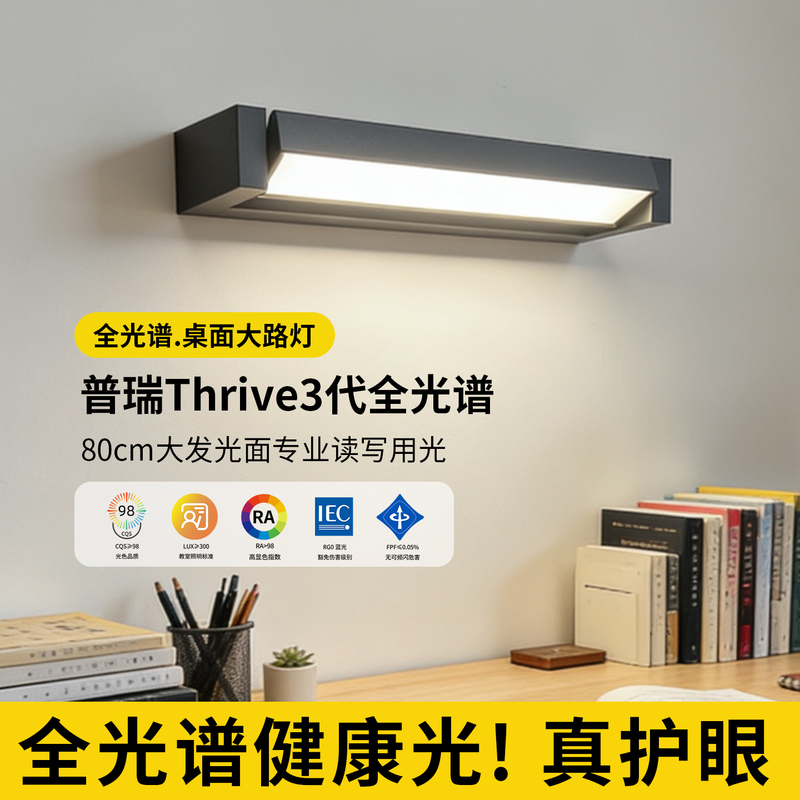 National Aa Full-Spectrum Children's Wall-Mounted Eye-Protection Lamp for Studying, Dedicated to Bookcases, Desks, Wall-Mounted, Plug-In Wall Lamp