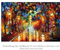 HAE original cross-stitch embroidery chart embroidery chart self-matched electronic drawing PDF format rainy day street 999 large color 240