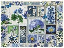 Original cross-stitch embroidery drawings with self-matching drawings in PDF format high ct complete blue small flower hydrangea saga