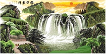 Original cross-stitch embroidery picture high CT self-matched saga rising sun Chinese style landscape landscape
