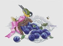 Original cross-stitch embroidery pictures of exquisite birds and plums exquisite small pictures of embroidery pictures in PDF format source pictures