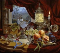 Original cross-stitch embroidery drawings self-matching drawings in PDF format high ct complete oil painting still life fruits and grapes