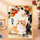 Persimmon Good Luck Cat Puzzle Series Children's Toy Adult Stress Relief Framed New Year Gift Living Room Decorative Painting