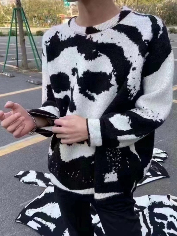 Am Skull Sweater American High Street Style Skull Sweater