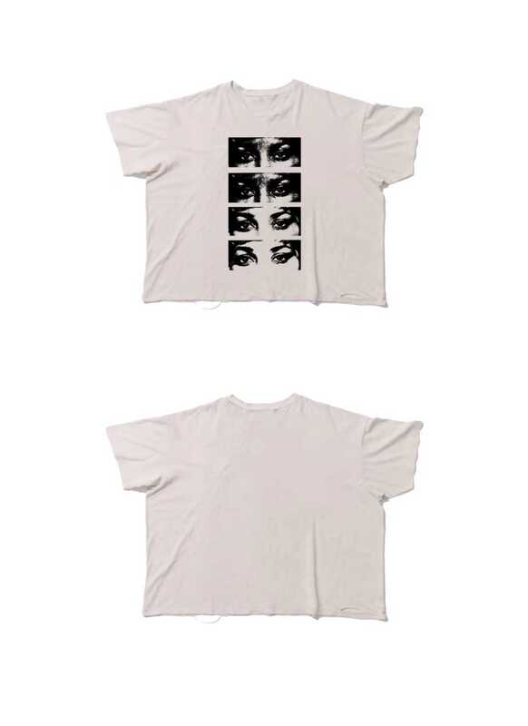 Wvast of Cores Washed Vintage Distressed Gaze Print Street Style Short-Sleeve T-Shirt Wvast of Cores Washed Vintage Distressed Gaze Print Street Style Short-Sleeve T-Shirt