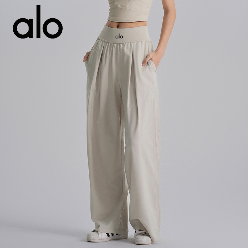 Yoga Loose Straight-Leg Sports Wide-Leg Pants for Women, Breathable Outdoor Casual Running Cargo Pants, Thin Summer Style