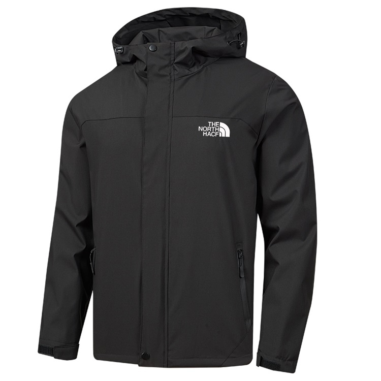 North Face Black Label Embroidered Hooded Jacket Men's Autumn Outdoor Jacket Sports Windproof Waterproof Mountaineering Jacket