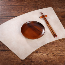 Nordic fan-shaped leather placemat Chinese round table restaurant waterproof dining table mat double-sided insulation mat cross-border placemat
