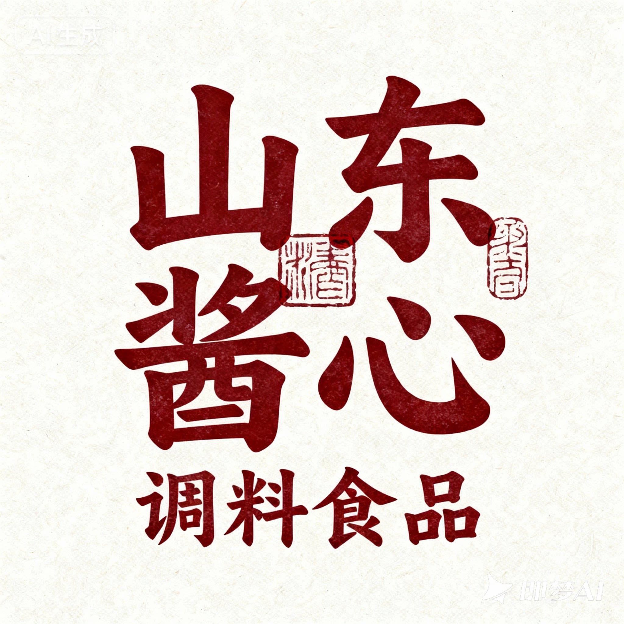 山东酱心调料食品店的LOGO
