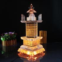 Large Ashoka Surangama Mantra Buddhas top sacred treasure box printed with Tibetan crystal relic stupa stupa colored lanterns Buddhist hall for worship