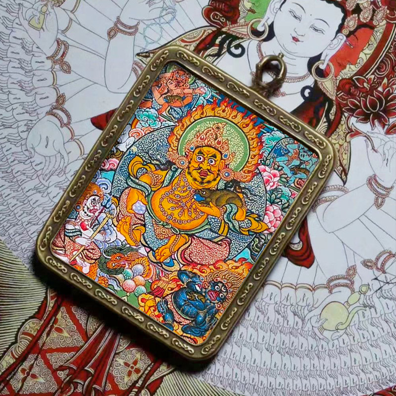 Tibetan handpainted Zakhiram Tangka pendant big day such as coming to Pian Manjusri's life Buddha Amitabha amuuuuuuuuuuudo-Taobao