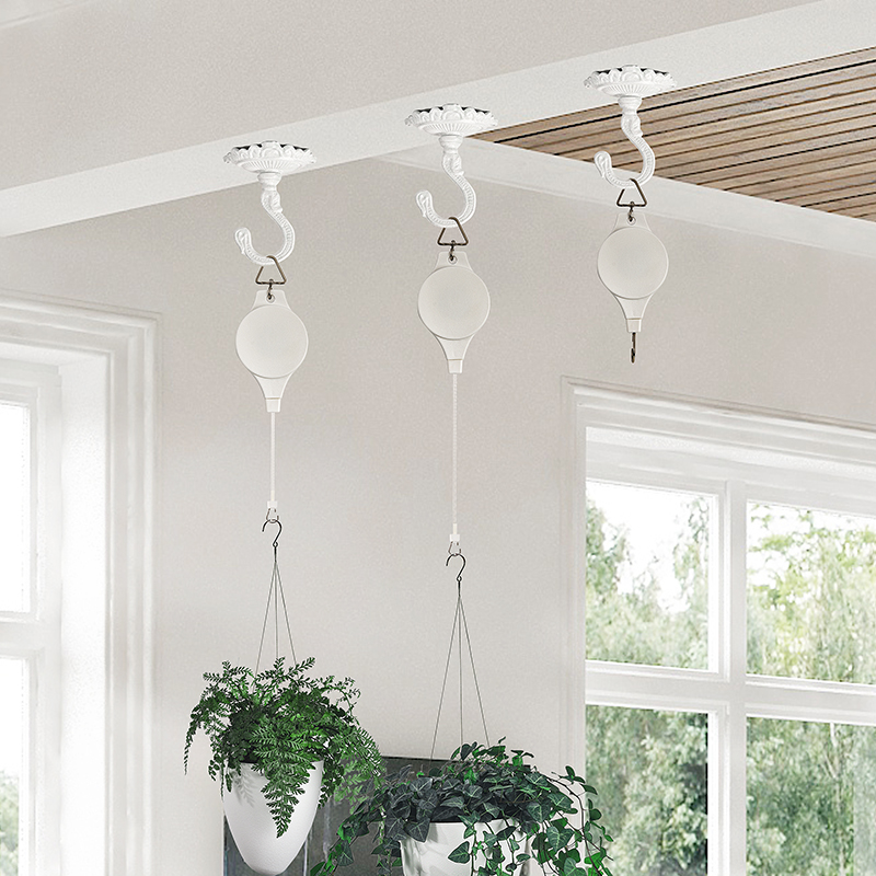 Sungmor Retractable Hook Gardening Hanging Orchid Flower Pot Lifting Hook Ceiling Balcony Hanging Plant Special