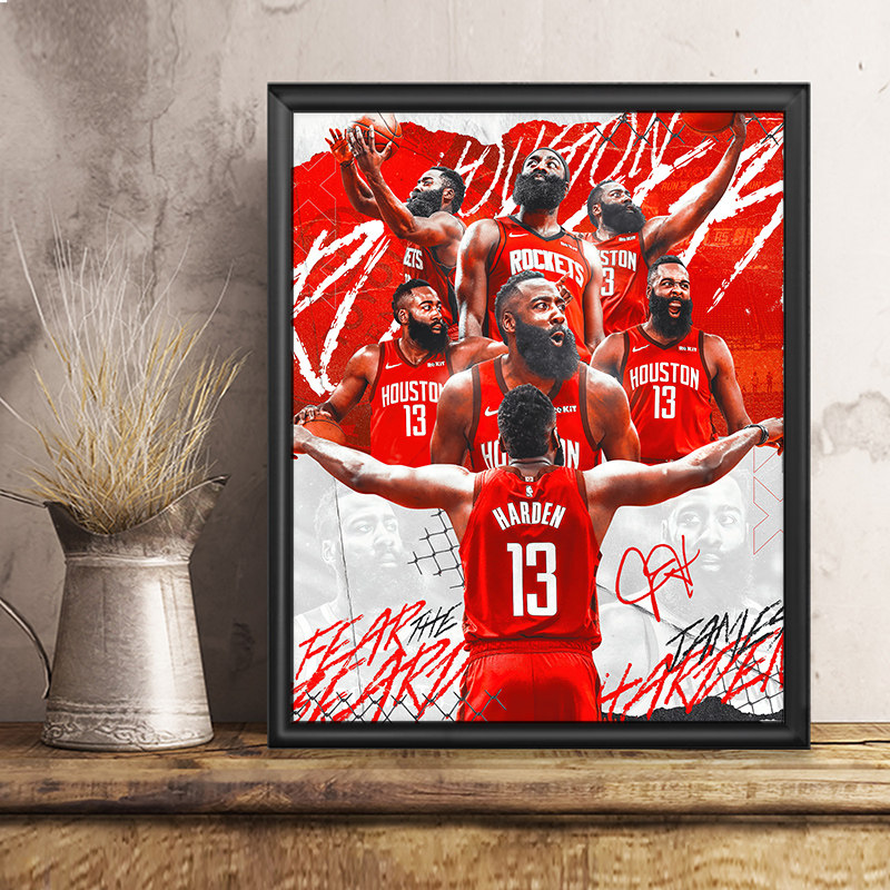 Harden Poster Photo Frame Swing Piece NBA Basketball Stars Signed Photos Hang Paintings Memorabilia Birthday Gifts Perimeter Hands-Taobao