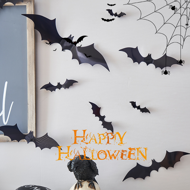 Halloween Decorations Pumpkin Lanterns Props Kindergarten Background Wall Scene Setup Bat Hanging Ornaments